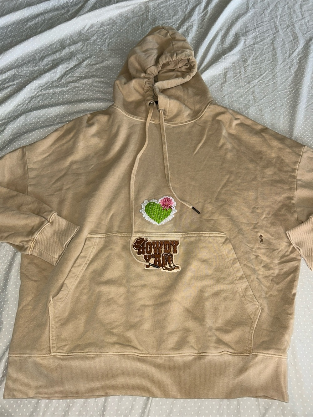 Ksubi Cotton Pullover Hoodie Howdy Y’all Western Theme Kangaroo Pocket Sz S